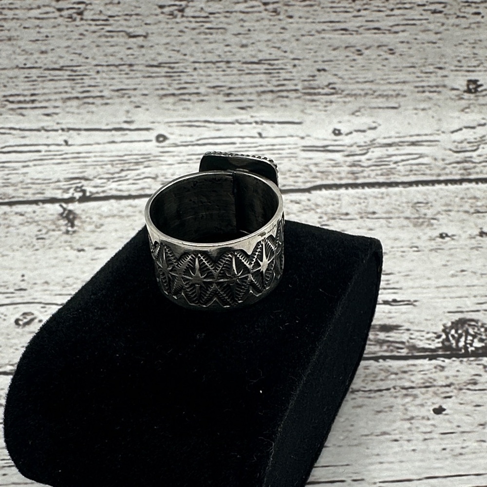 Sterling Silver Thunderbird Turquoise Ring - Brendan Cadman - Picture 4 of 5